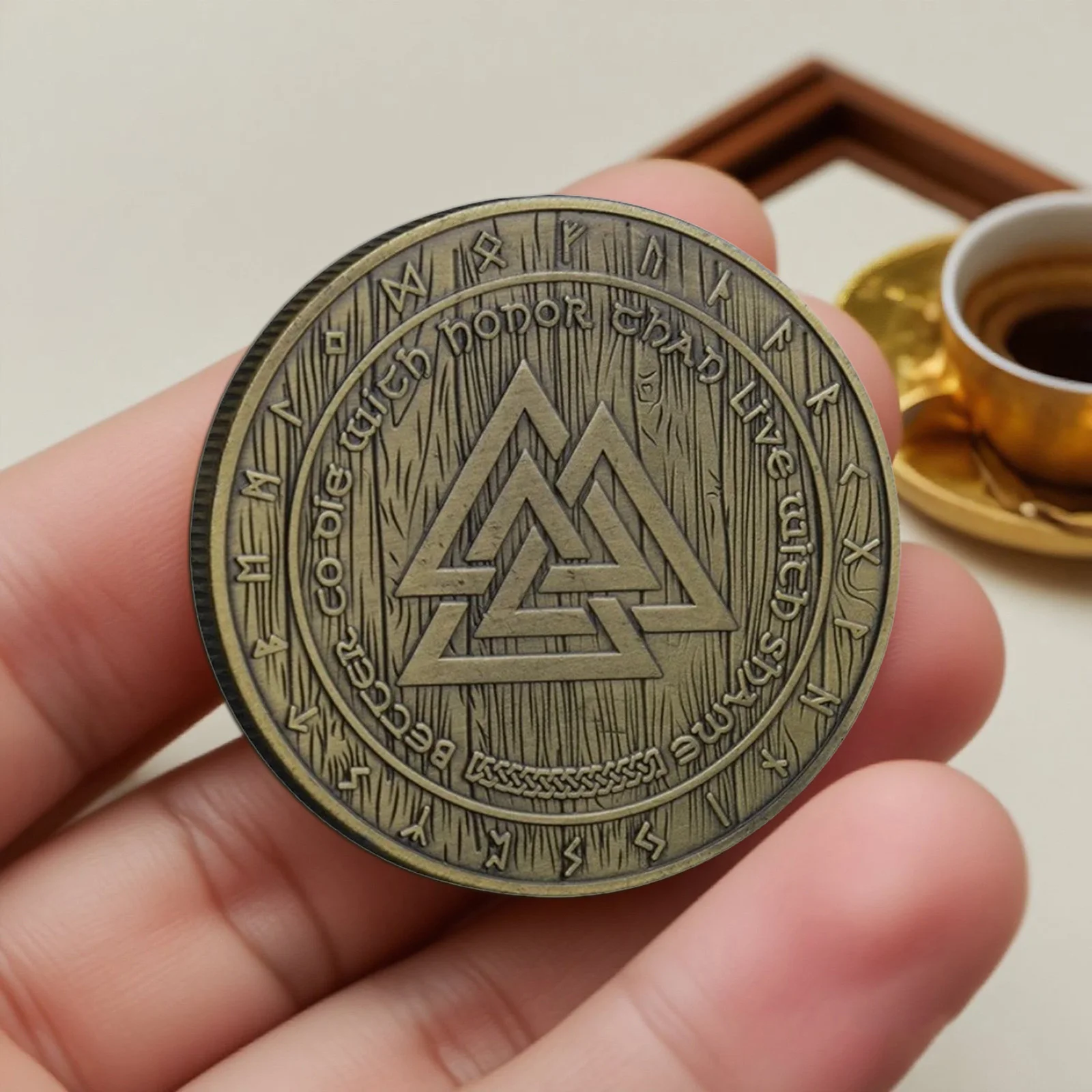 عملة تذكارية مطلية بالنحاس برمز الفايكنج، عملة نرويجية أودين قابلة للجمع لتزيين المنزل