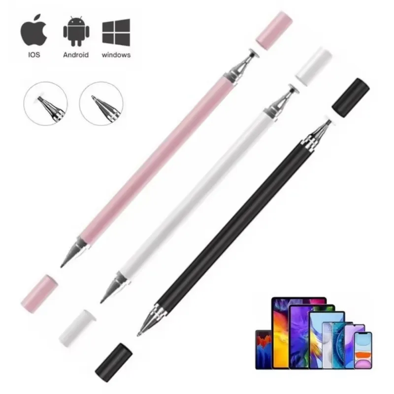 1-4pcs Dual-head Capacitive Pen Disc Silicone 2in1 Dual-purpose Stylus PaintingOffice  Mobile Phone Tablet Pen Capacitive Pen