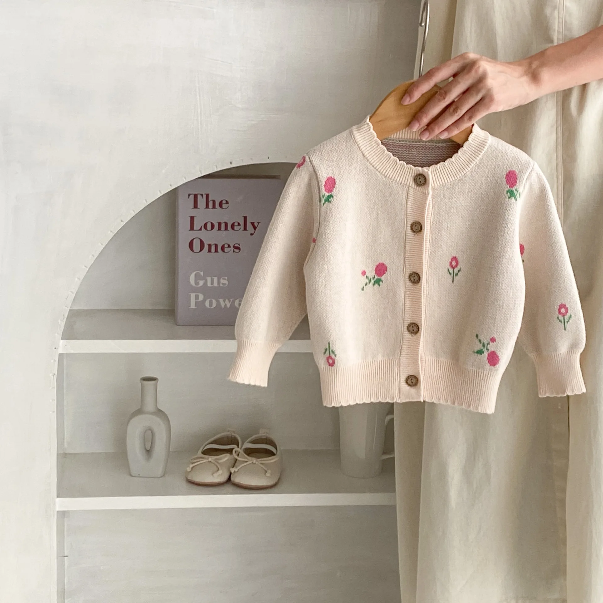 

New Baby Clothing For Spring And Autumn Seasons, 0-3 Year Old Baby Girl, Gentle Little Flower Jacquard Knitted Versatile Jacket