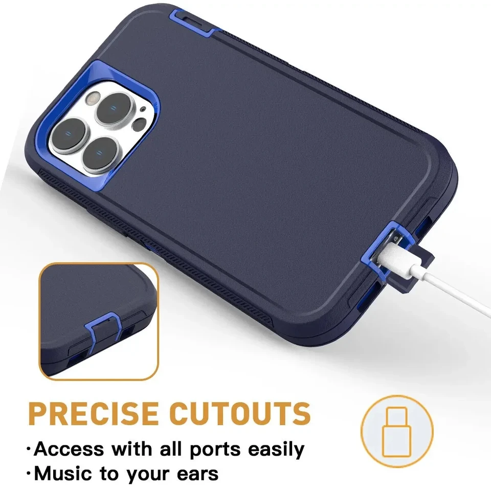 Funda resistente 3 en 1, a prueba de golpes y polvo, para iPhone 15 14 13 12 11 16Pro MAX MINI XSMAX XR X XS SE 6 7 8 PLUS 6