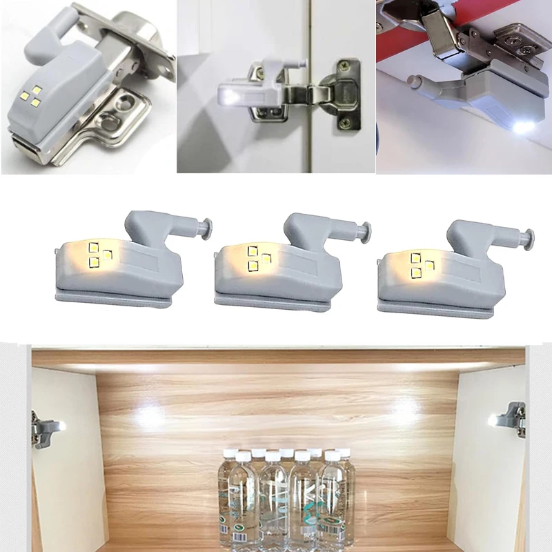 1-10pcs LED Inner Hinge Lamp  Under Cabinet Lights Wardrobe Cupboard Sensor Lights Bedroom Kitchen Closet Night Lamp