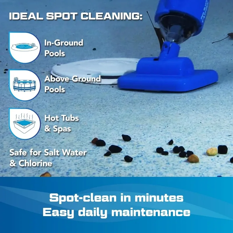 POOL BLASTER Aspirapolvere per piscina senza fili per pesce gatto per una pulizia rapida ed efficiente, pulitore per piscina senza tubo ricaricabile portatile