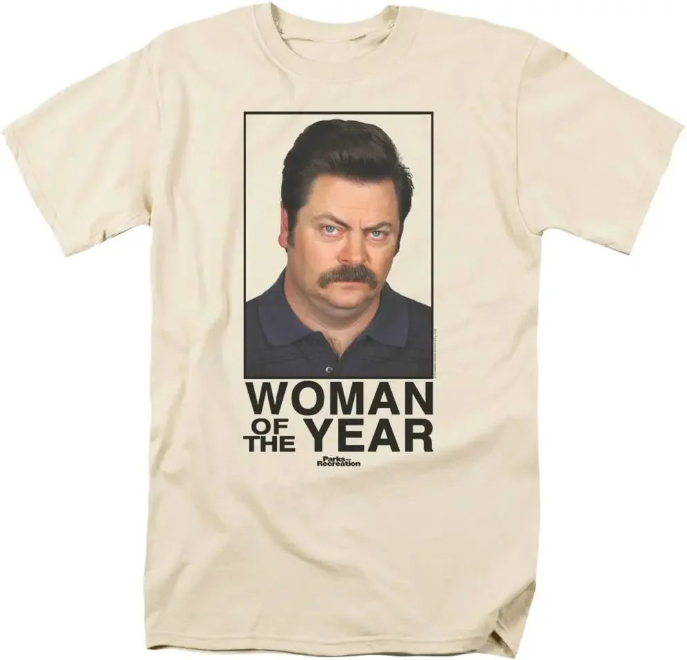 Popfunk Classic Parks & Rec Ron Swanson Woman of The Year T Shirt & Stickers