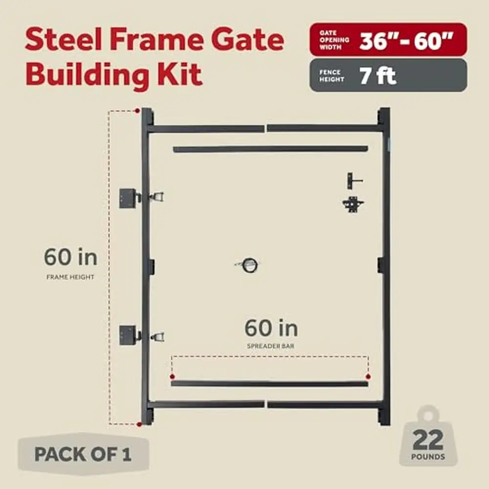 Adjustable Steel Frame Gate Building Kit 60-96