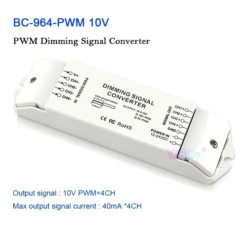 12V-24V 4 CH LED PWM Dimming Signal Converter CV/CC PWM signal into the 0-10V analog signal/5V PWM/10V PWM signal Dimmer BC-964