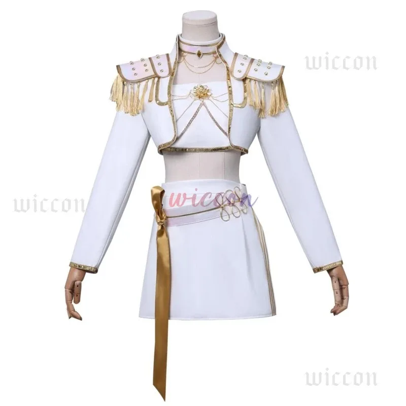 CyHuntrix WHAT IT SOUNDS LIKE Stage Zoey Rumi Mira 코스프레 의상 영화 Kpop 악마 헌터 무대 화이트 한국 아이돌 미니 드레스