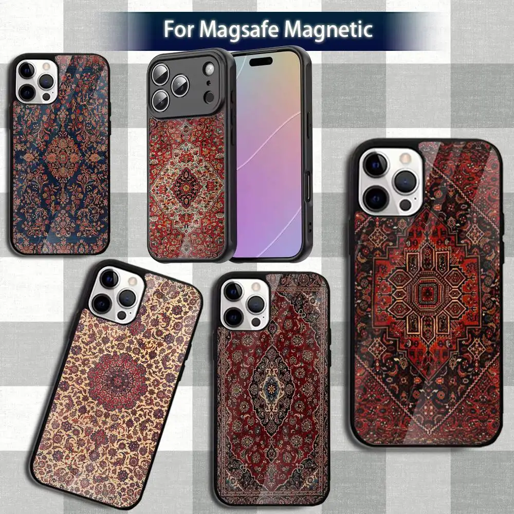 

Carpet Art F-Floral Pattern Phone Case For iPhone 13,12,15,17,11,16,14,Pro,Max,Plus,Mini,Magsafe,Magnetic Wireless Charging Case