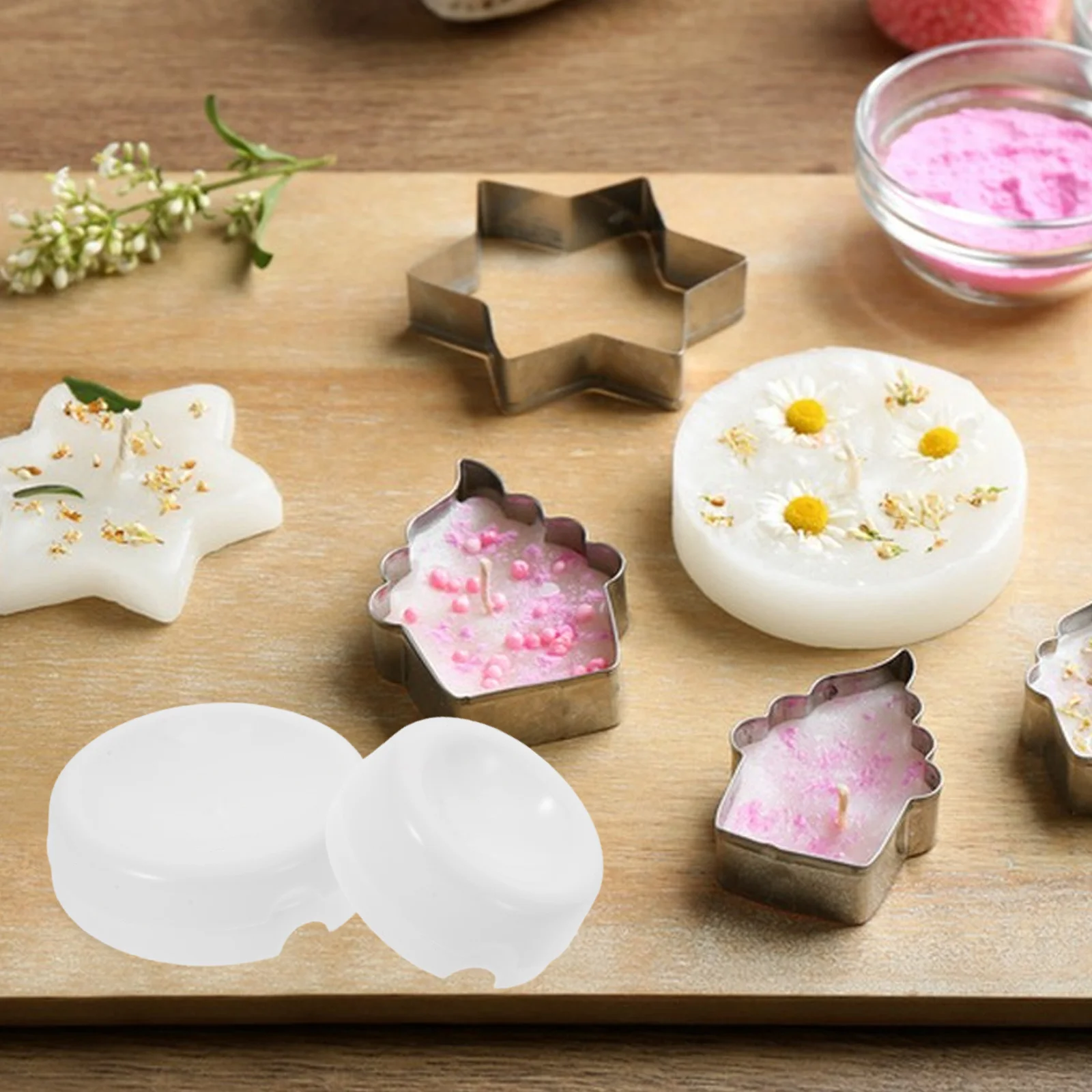 

12Pcs Sugarcraft Fondant Molds Button Shape Flower Forming Tray Flexible Drying Rack Cake Decorating Accessory