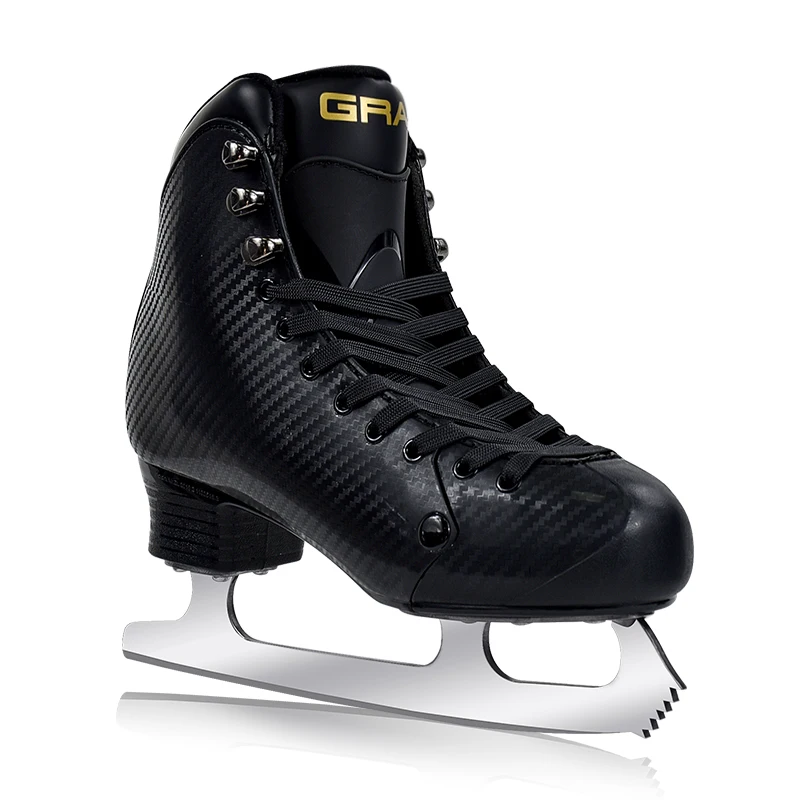 Rental Fashion Wholesale Rink Ice Skating Boots Ice Hockey Skating Flooring Shoes Black Figure Skate Asia Only