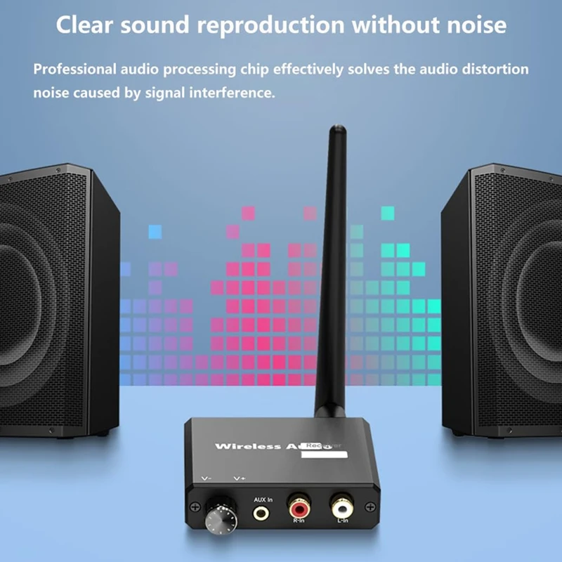 B34B-Wireless Audio Transmitter And Receiver, 2.4Ghz Wireless Hi-Fi Audio Adapter Kit, 160FT/50M Distance Transmission