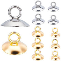 20pcs 4/6/8/10mm Stainless Steel Beads End Caps Clasp Pendant Charms Connectors for DIY Jewelry Making Findings