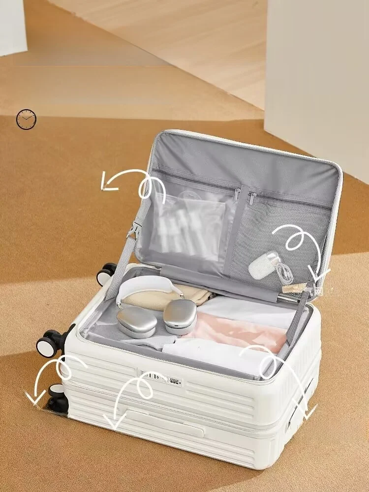 

2025 New Student Lage Suitcase Large Capaci Side Opening Cover Travel Boarding Password Box Faionable Trendy ex