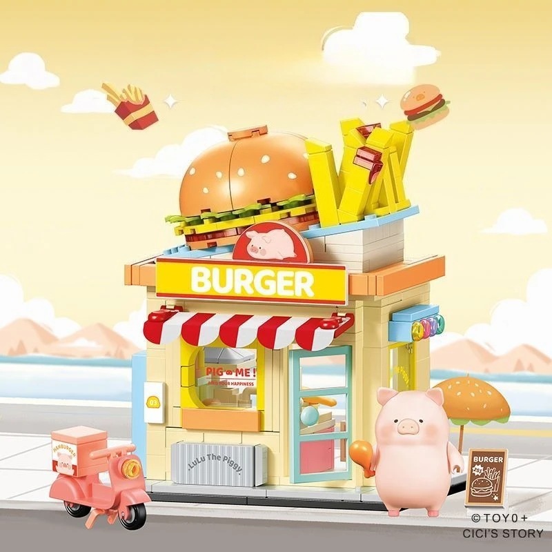 SEMBO LULU หมูบล็อกอาคาร Street View Series สถาปัตยกรรมชุดเด็กประกอบของเล่นของขวัญวันเกิดอุปกรณ์เสริม