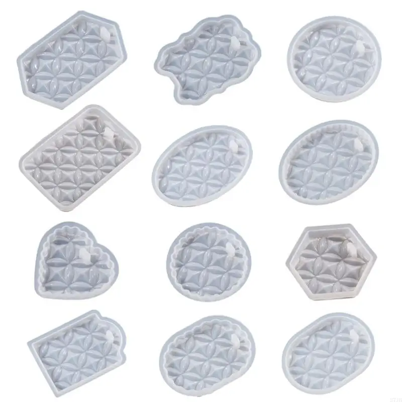 

37JB Keychain Silicone Resin Molds,Pattern Resin Mold with Hole Pendant Mold