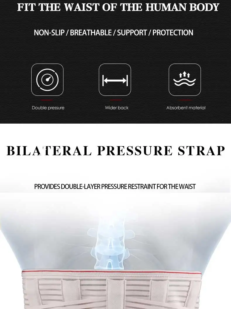 JINGBA SUPPORT Orthopädisches Korsett Rückenstützgürtel Männer Rückenstützgürtel Fajas Lendenwirbelsäulen Ortopedicas Schutz Wirbelsäulenstützgürtel – Detail 2