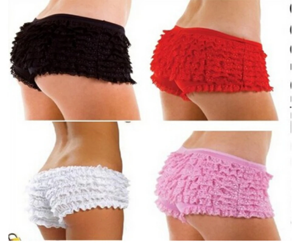 Women Sexy Panties Ladies Ruffled Lace Bloomers Knickers  Lingerie Burlesque Bo Peep Panty Frilly Underwear