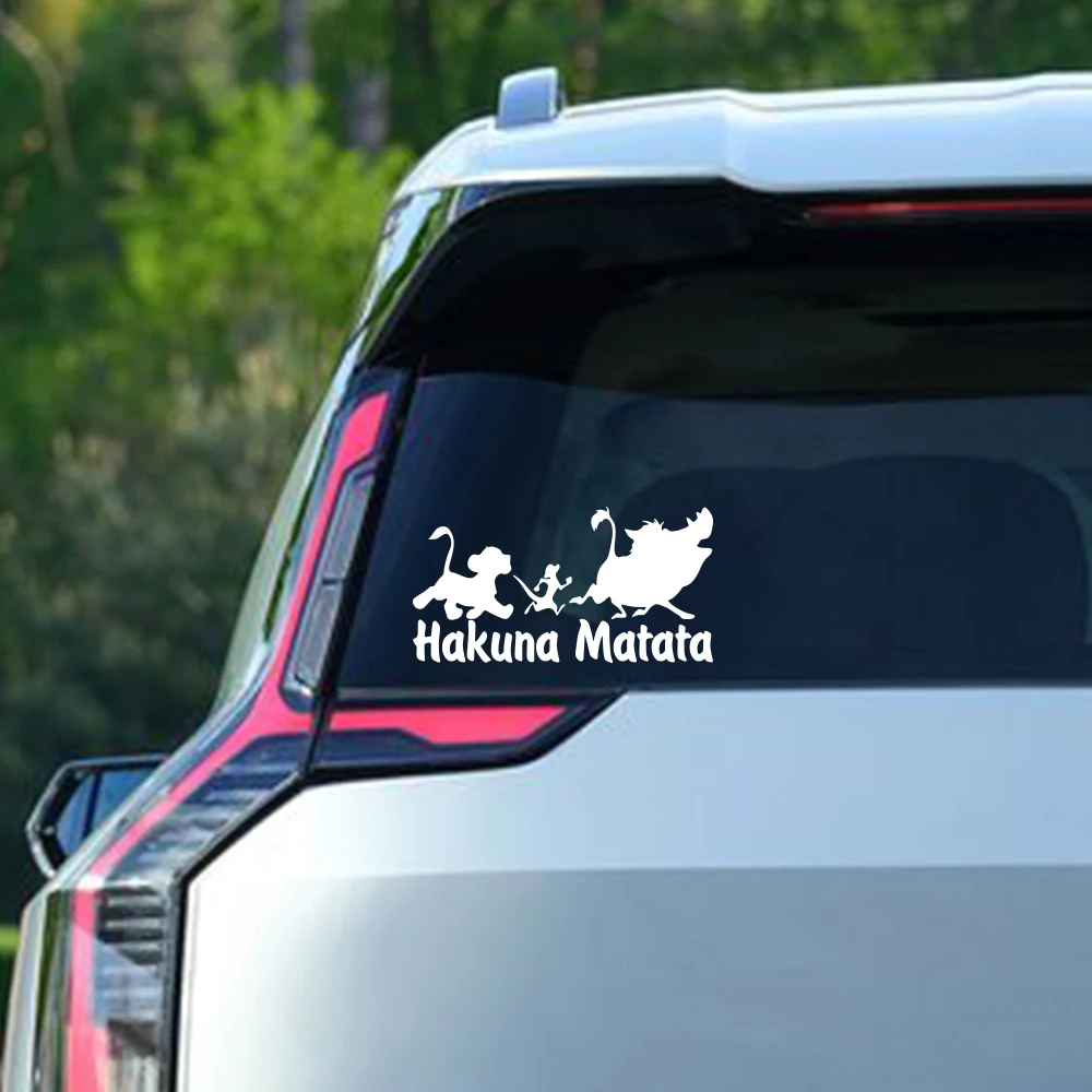 

Hakuna Matata Animal Car Stickers Auto Window Bumper Vinyl Decals Reflective Waterproof Motorcycle Body Fuel Tank Decoration