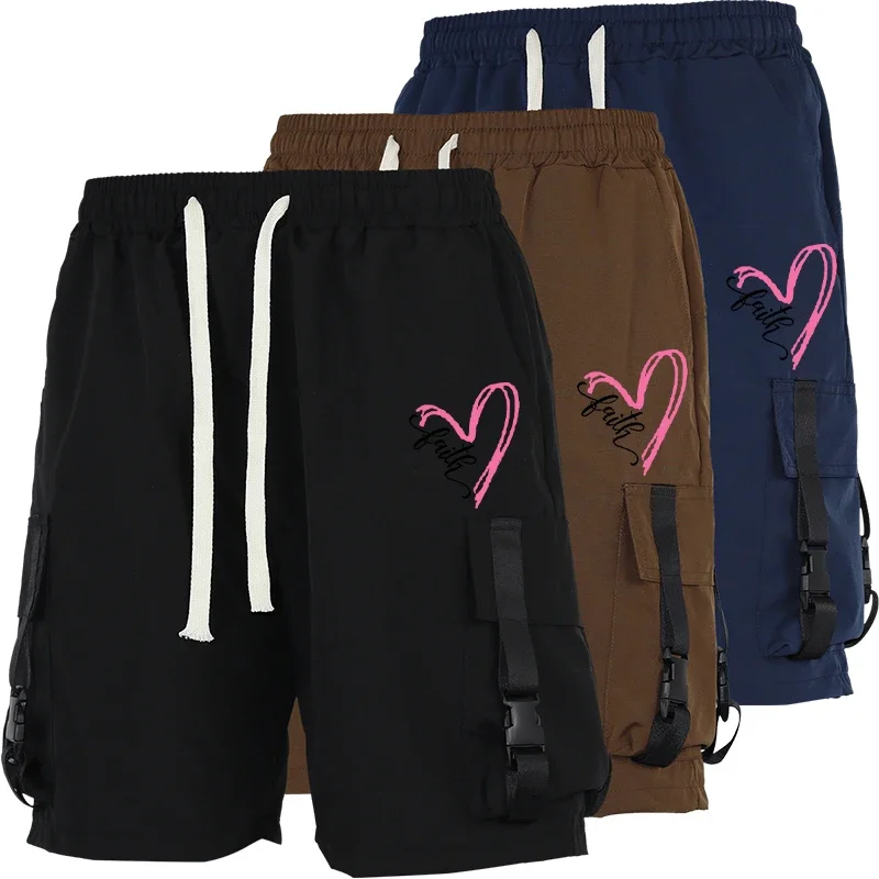 

Мужские шорты-карго с принтом, максимальные карманы, прочный дизайн, повседневная летняя уличная одежда, модные рабочие брюки в универсальном стиле