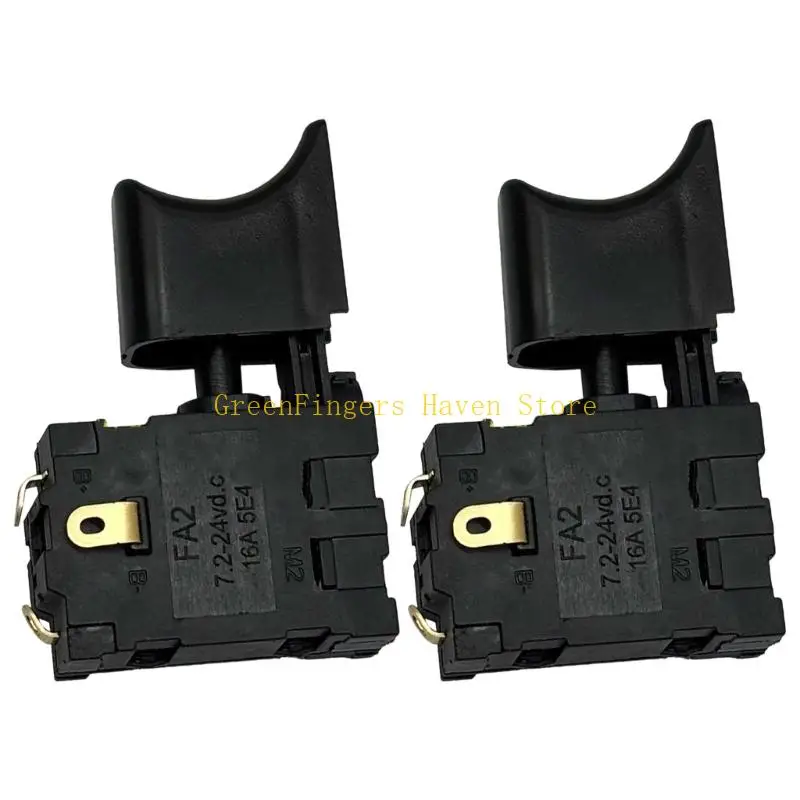 F68D 2Pcs Industrial Grades Blower Switches 16A Current Rating Black Plastic Case