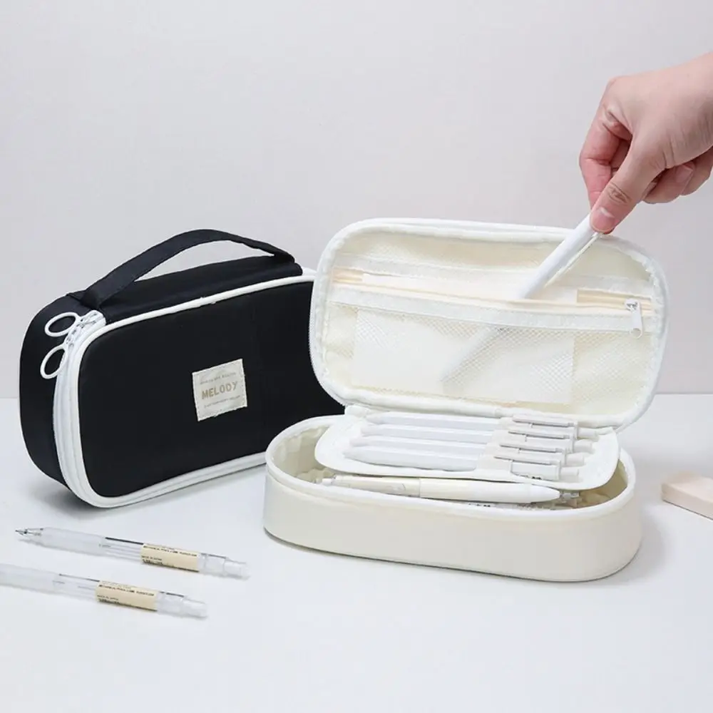 Large Capacity Kawaii Pencil Cases Aesthetic Portable Storage Stationery Box Cartoon Multi-function Zipper Pencil Bag Pouch