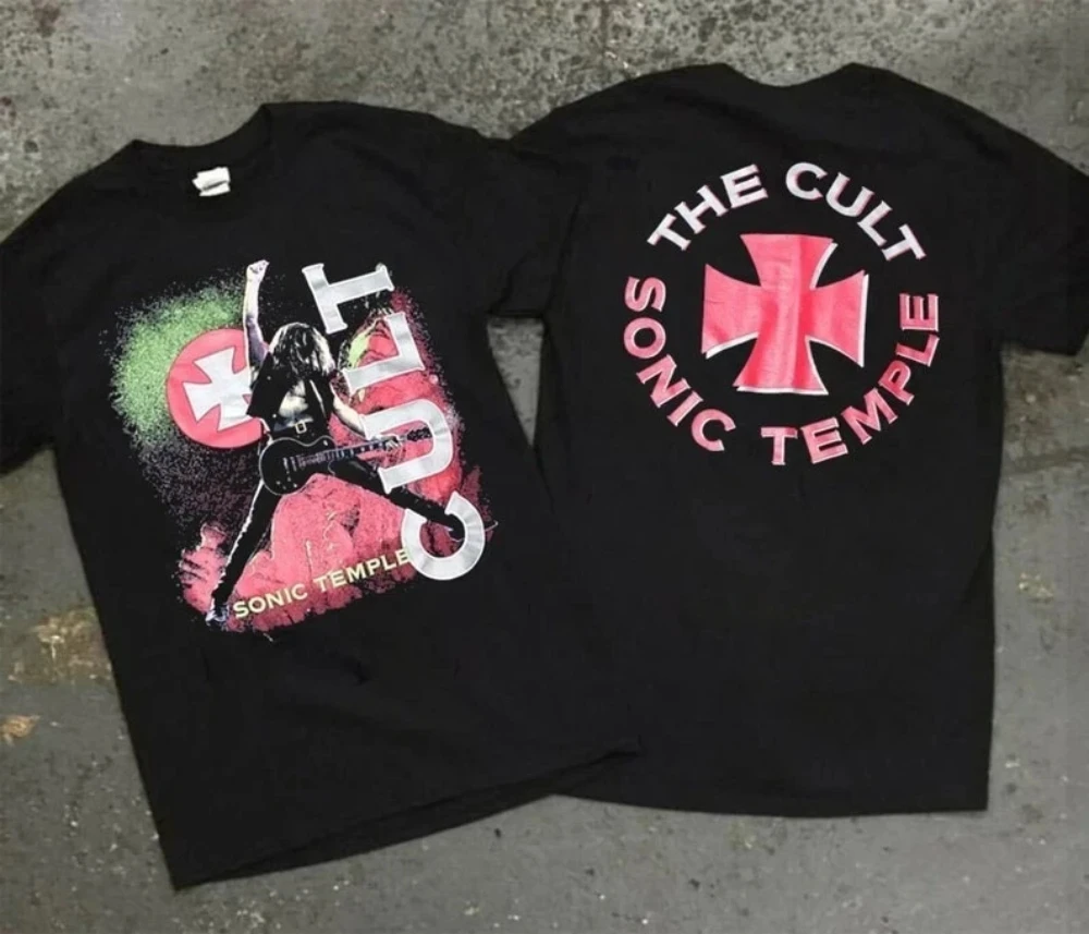 Camiseta estampada The Cult Sonic Temple 1989 Tour, adecuada para uso diario y festivales de música