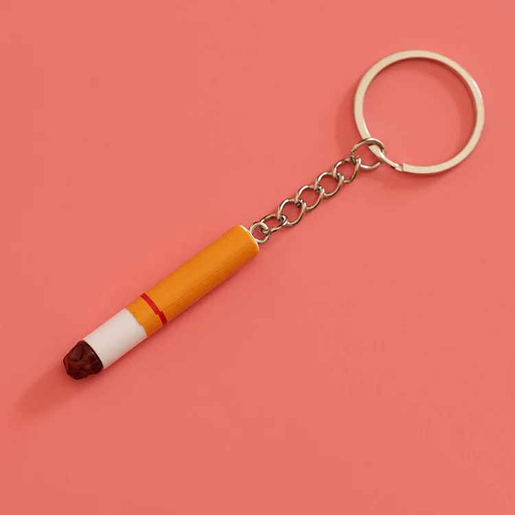 cigarette keyring Creative Simulation Pvc Cigarette Key Chain Fashion Cute Bag Pendant Accessories Car Key Ring