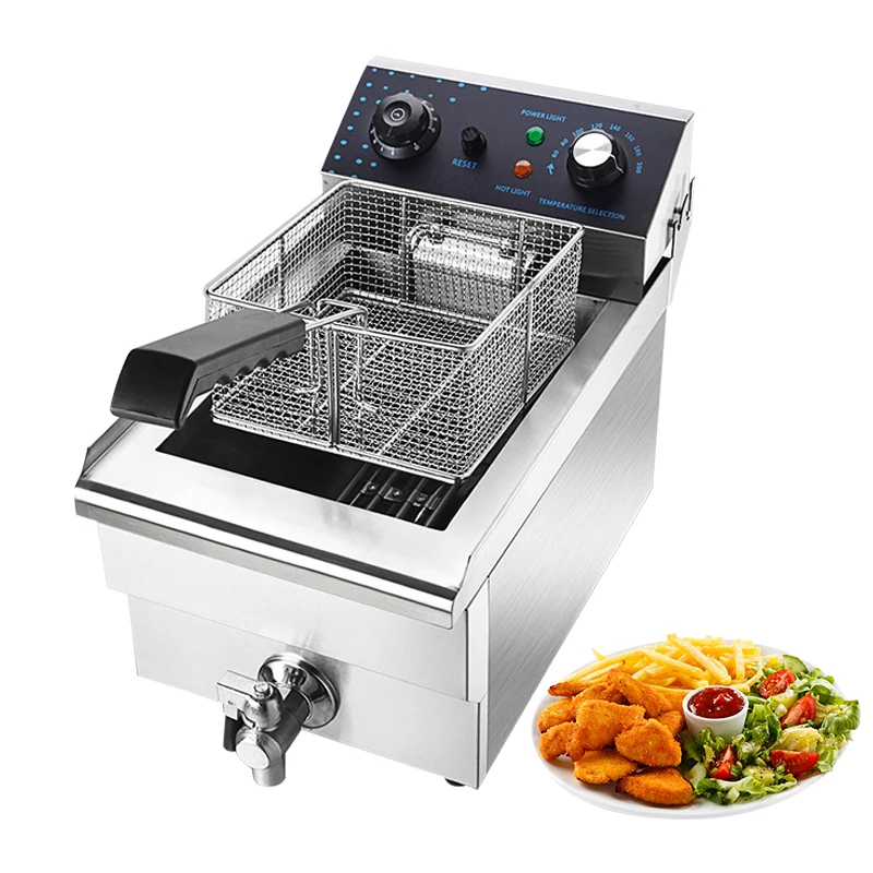 Single Tank Single Basket Fryer With Temperature Limited Protection Device Electric Table Top  Deep Fryer