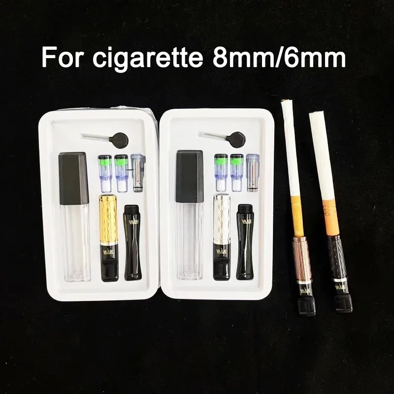 Hot Sale Classic Acrylic Tobacco Filter Microfilter Reduce Tar Cigarette Holder Portable Circulation Hookah Pipe Gadget for Men