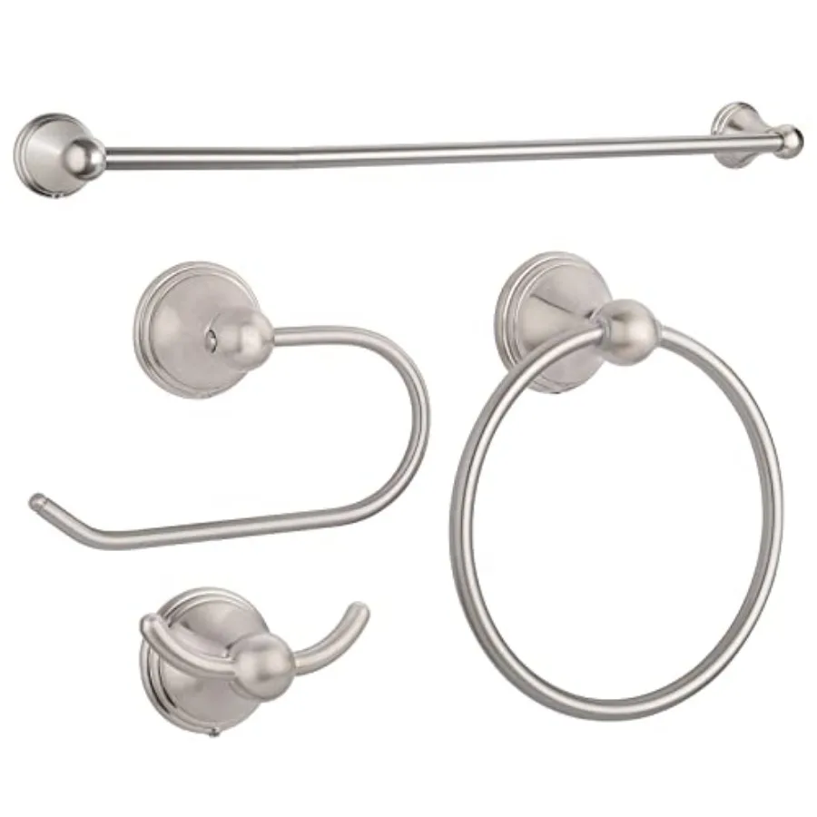 

Bathroom Hardware Set - 4 Pcs Towel Holder Set with 18 or 24 Inch Towel Bar