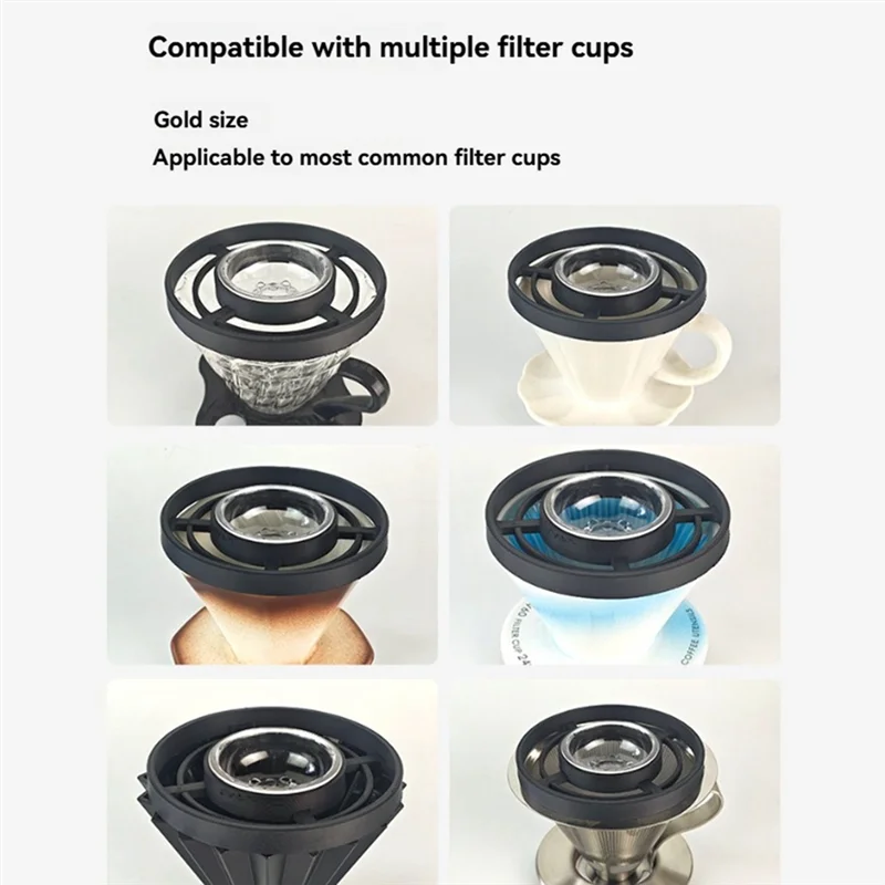 B58B-Coffee Dripper Filter Holder Evenly Drip Filter Lazy Hand Filter Cup Shower Bracket Set Coffee Accessories
