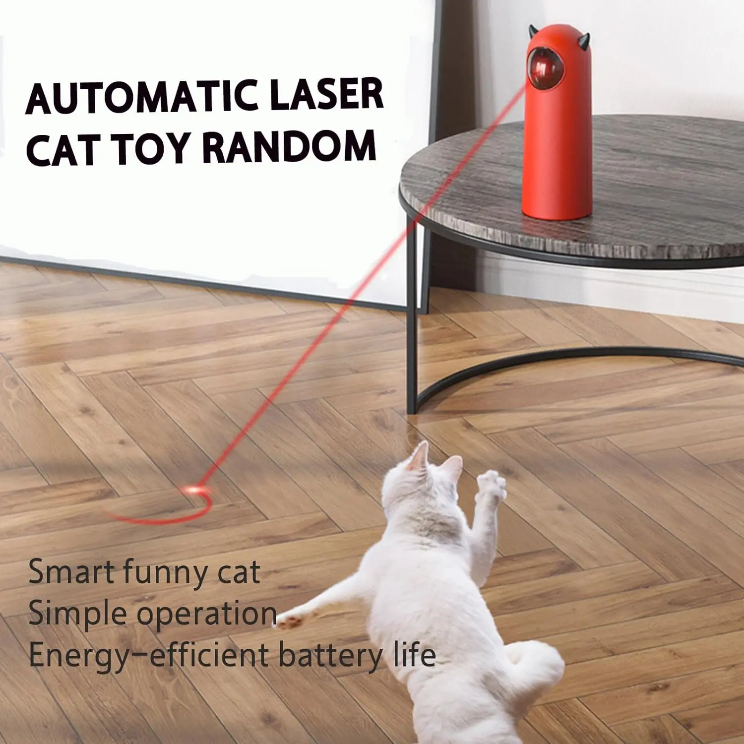 Interactive Cat Laser Toy with Automatic Wireless and Chargeable Robotic Toys for Kittens Puppies Indoor Pets