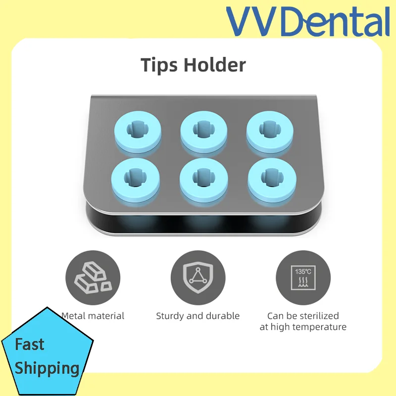 

6Holes Dental Scaler Tips Holder Implant Drill Organizer Bone Bur Block Box Autoclave Disinfection Storage Case Stand for Dental