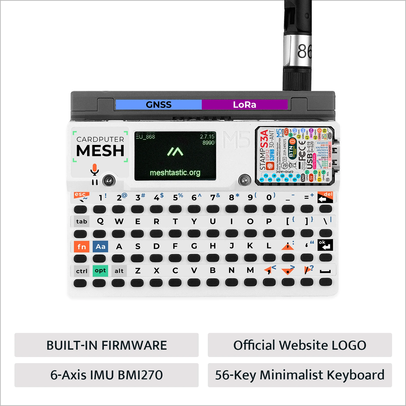 Oficjalny zestaw M5Stack Cardputer Mesh Kit dla Meshtastic ESP3-S3 łączy sieć LoRa Mesh z możliwością globalnego pozycjonowania. — zdjęcie produktu 4