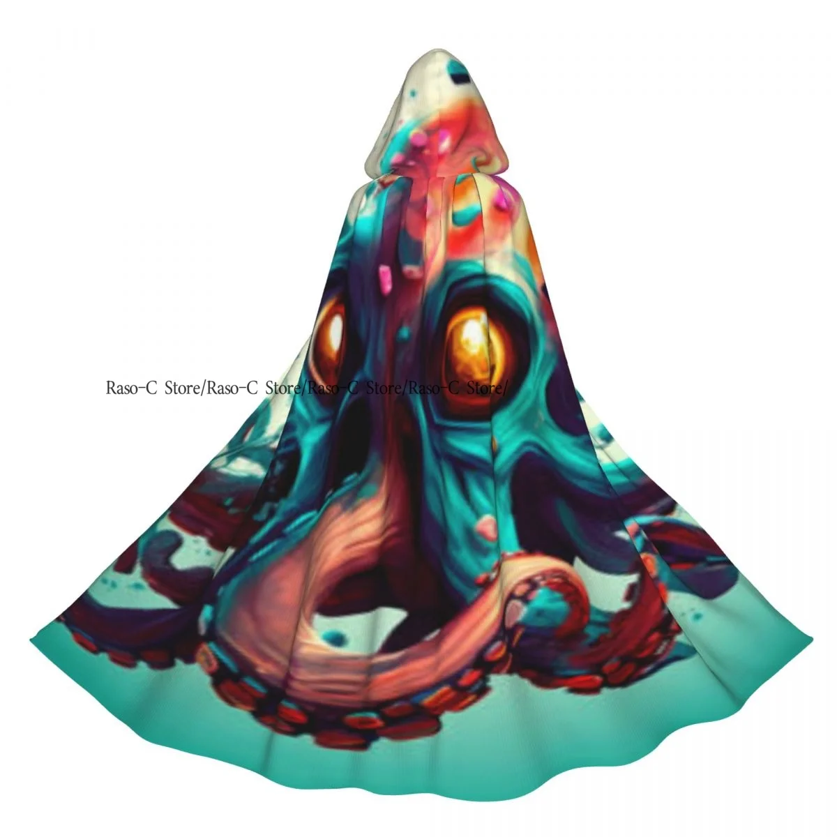 

Двусторонний плащ унисекс с капюшоном для взрослых вампиров, плащ с рисунком осьминога