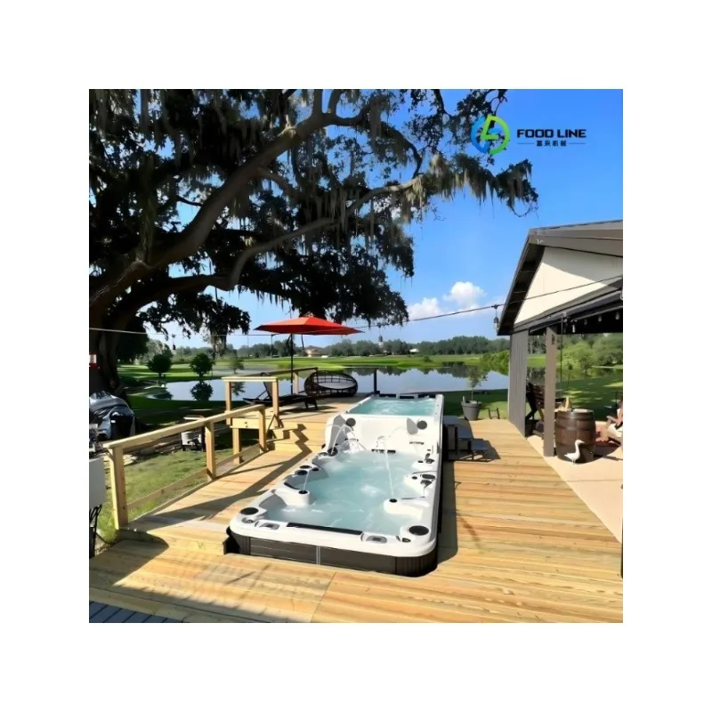 2026 New FL Customized Modern 3 Person Freestanding Outdoor Spa Pool Japanese Style Acrylic Whirlpool Bathtubs for Hotels Use
