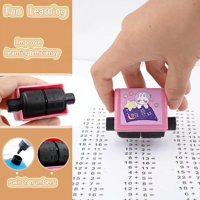 Roller Digital Teaching Stamp Addition Subtraction Multiplication Division Seal Roller Stamp Within 100 Teaching Math Practice