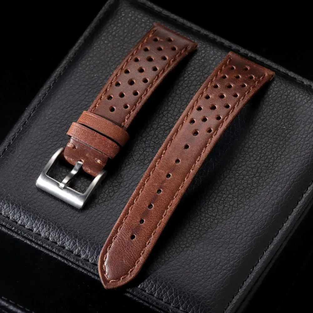 Ремешок из натуральной яловой кожи для Samsung Galaxy Watch 6 5 4, мягкий дышащий ретро-браслет для браслета Seiko 20 мм, 22 мм, 18 мм