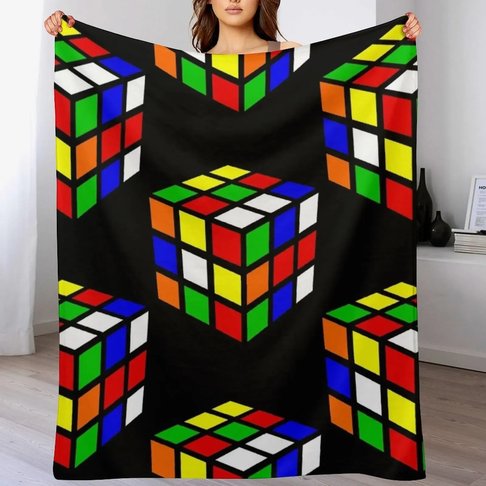 Magic Cube Throw Blanket Soft Plush Blanket as Housewarming Gift