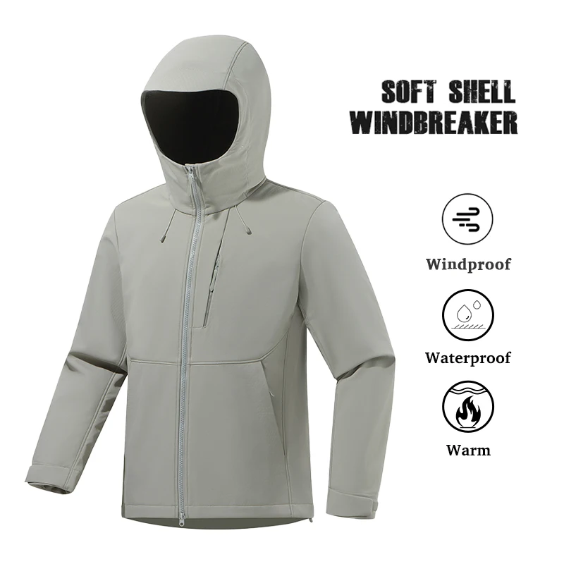 EUMERGX Men's Women's Windbreaker Waterproof Warm Soft Shell Fleece Jacket Unisex Hiking Climbing Trekking Outdoor Raincoat
