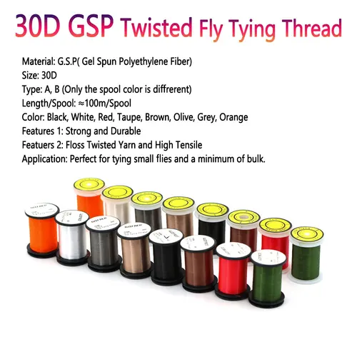 Imagen 2 del producto Bimoo 100m 30D GSP atado de moscas hilo de polietileno Material de atado de moscas de alta resistencia para moscas pequeñas ninfas señuelo de pesca de trucha