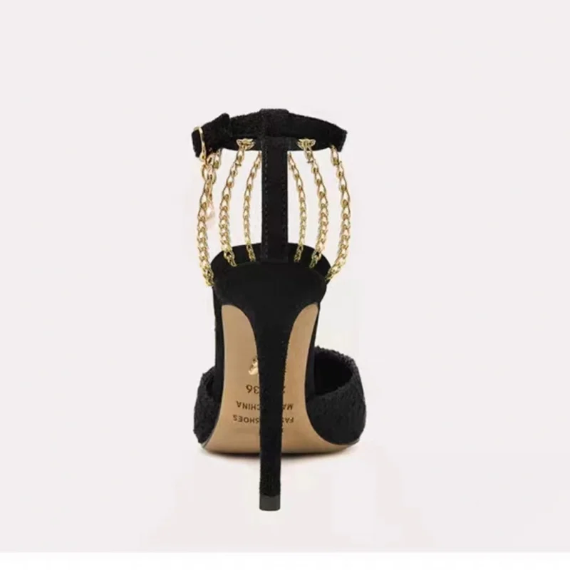 MZ CENTURY Black sexy ladylike high-heeled sandals