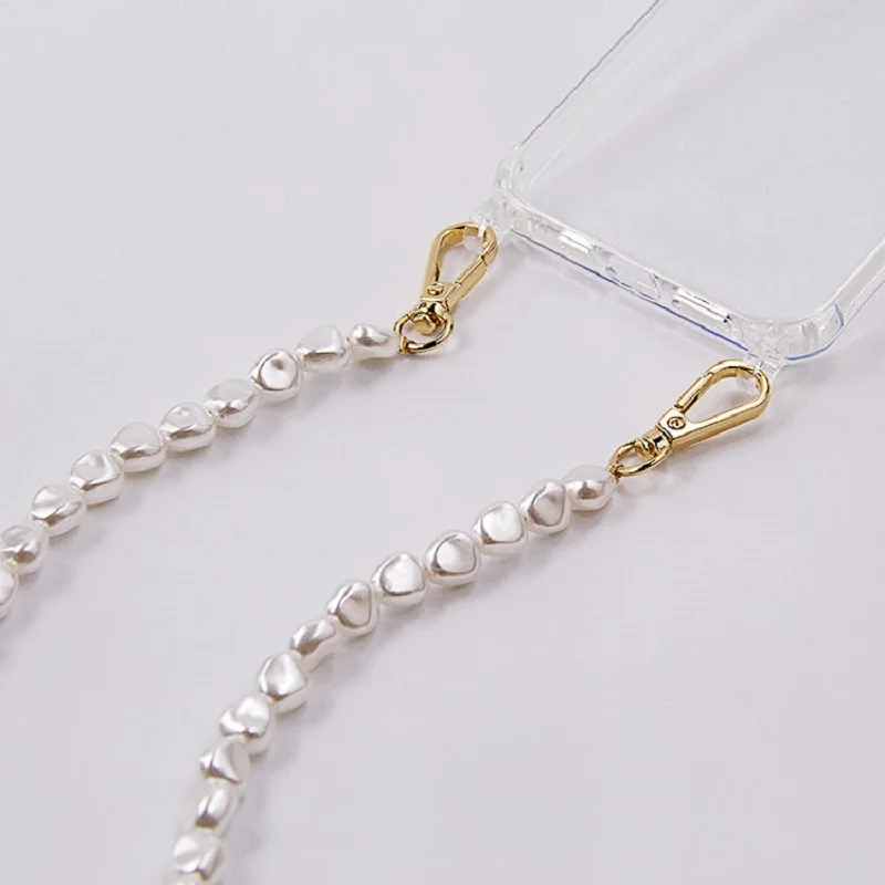 Natural Freshwater Pearl Beads High Quality Irregular Shape Beads for iphone 14 13 12 Pro Max 15 Necklace Crossbody Phone Case