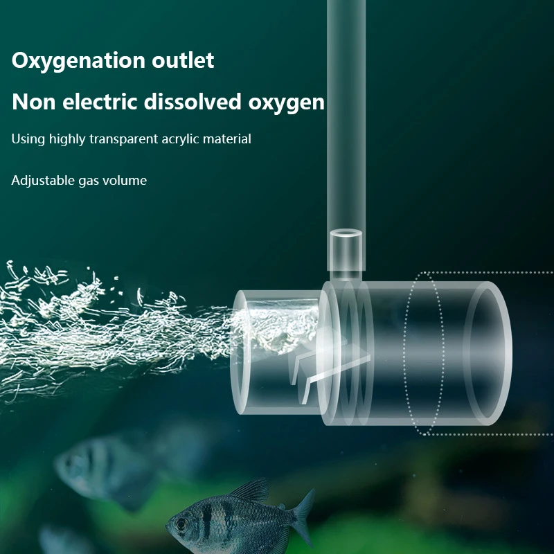 아크릴 투명 수족관 어항 물 펌프 필터 물 배출구 깍지, 산소 증가 공기 수족관 액세서리 