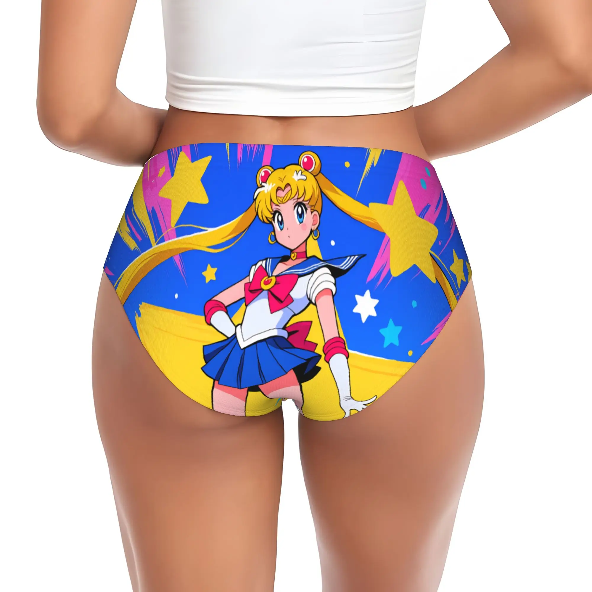 Braguitas Personalizadas de Sailor Moon para Mujer, Transpirables y Elásticas, con Diseño de Princesa Serenity, Ropa Interior de Anime