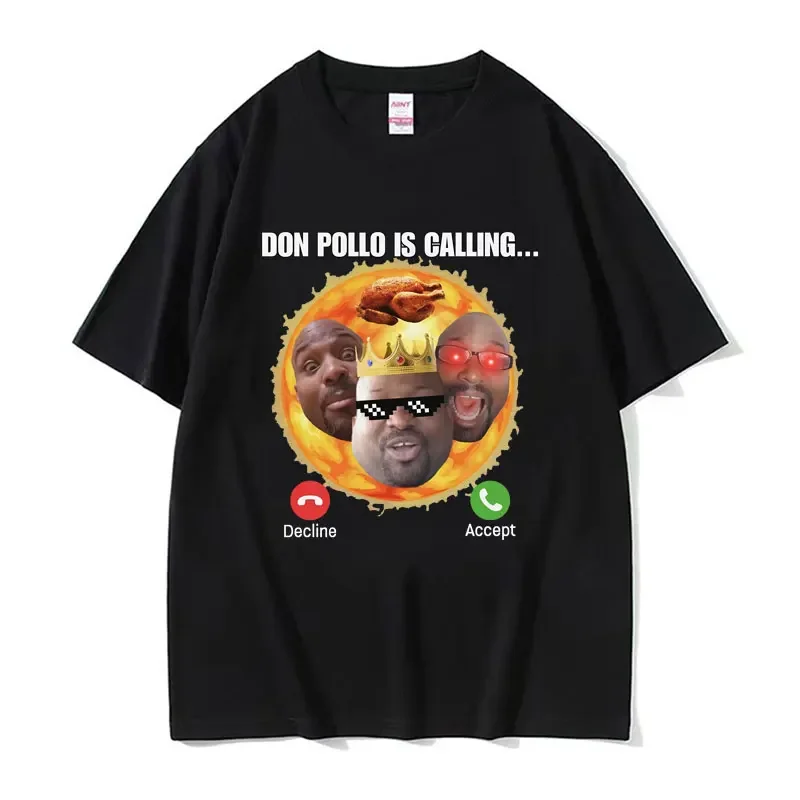 Don Pollo Funny Meme Viral T Shirt Men's Clothing Fashion Vintage T Shirts Male Oversized Cotton Short Sleeve T-shirt Streetwear