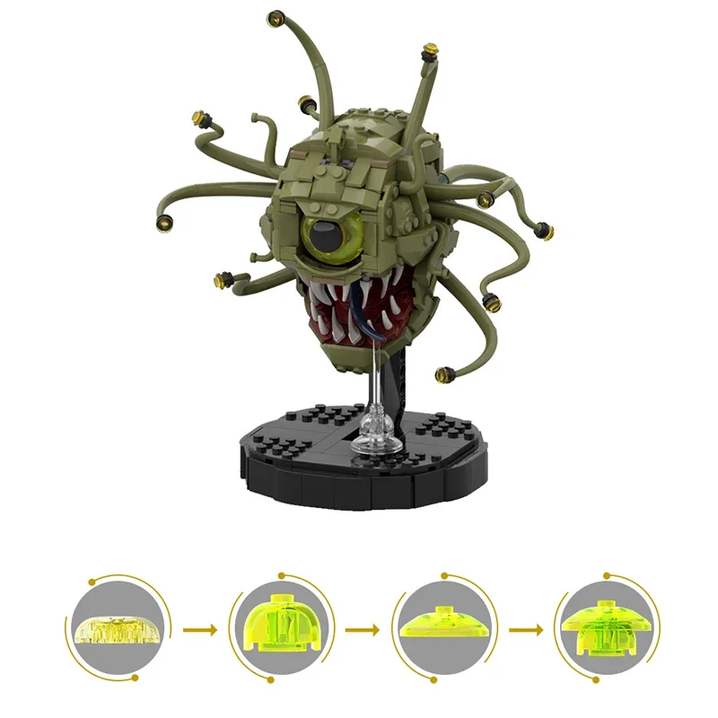 MOC DIY Dungeonsed-Beholders/Demo Cannibal Monster Building block kit Robot Game Character Monster Brick Kids Birthday Toy Gift
