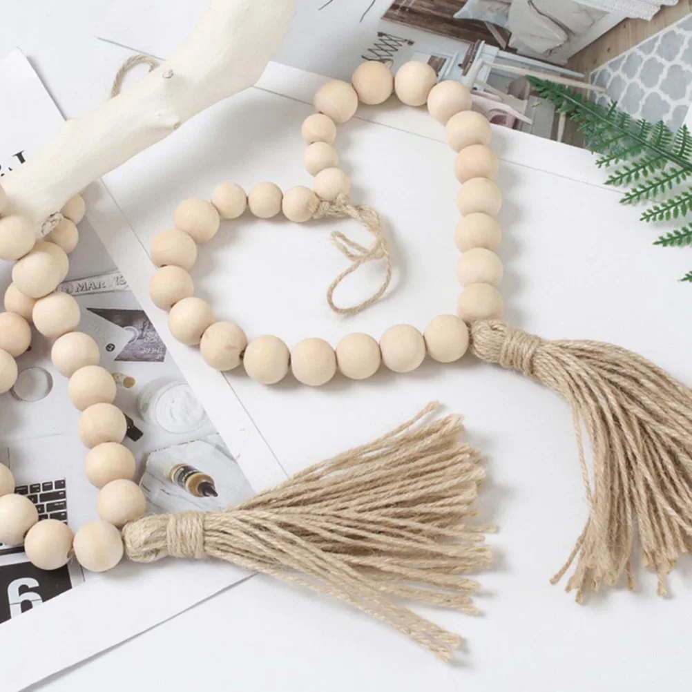 

3pcs Wood Bead Curtain Tiebacks Tassel Holdbacks For Drapes No Tools Needed Home Decoration Bedroom Living Room Accessories