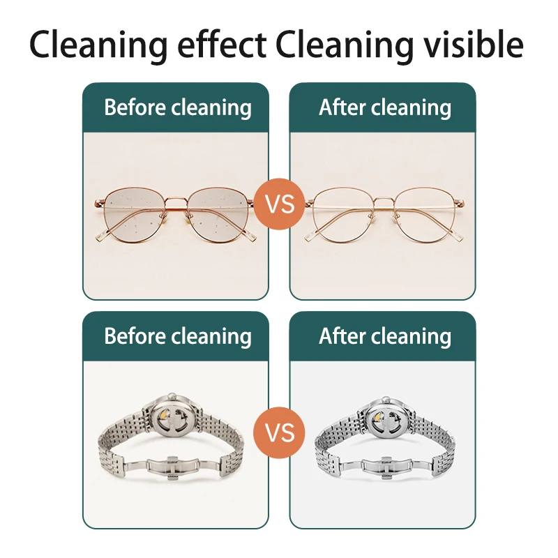 Limpiador ultrasónico portátil de alta frecuencia, vibración, baño, gafas, joyería, cepillos de maquillaje, máquina de limpieza sónica