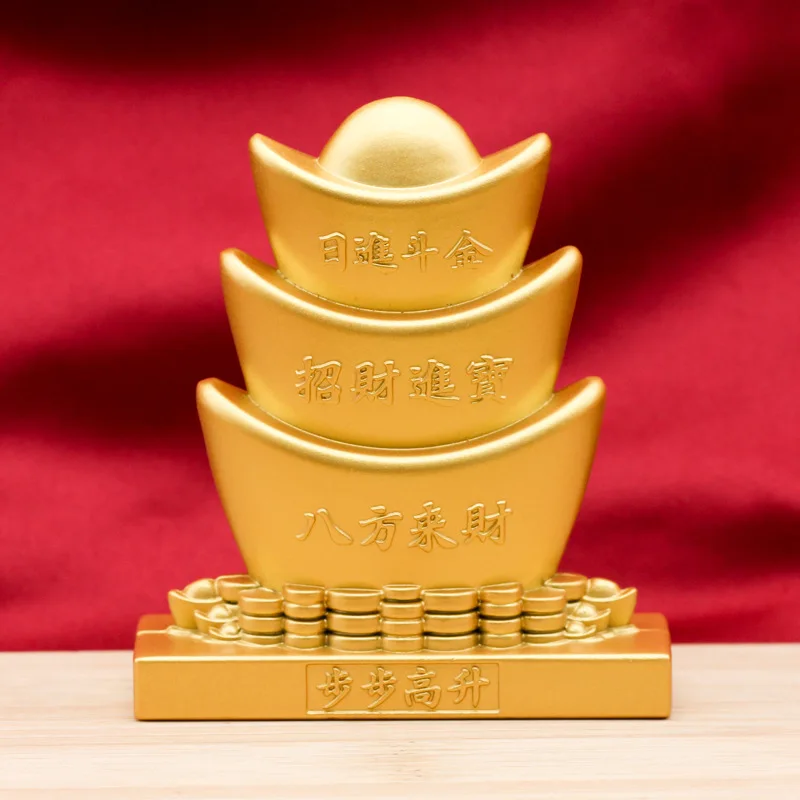 

Custom Sand Gold Ingot Pagoda Solid Gold Ingot Chinese Style Living Room Decoration Opening Housewarming Gift