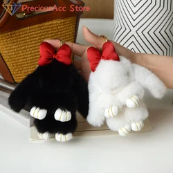 Mini Rabbit Hair Bow Pendant Bag Strap Car Key Chain Cute Bunny Couple Pendant Cute Keychain Key Chains